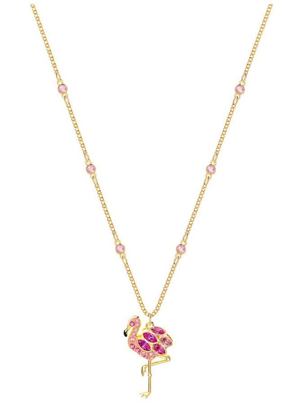 Swarovski Flamingo Necklace – Pink Crystal, Gold-Tone Plated